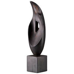 Signed Alexandre Noll 'Flame' Sculpture in Ebony 2