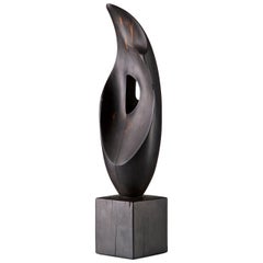 Signed Alexandre Noll 'Flame' Sculpture in Ebony