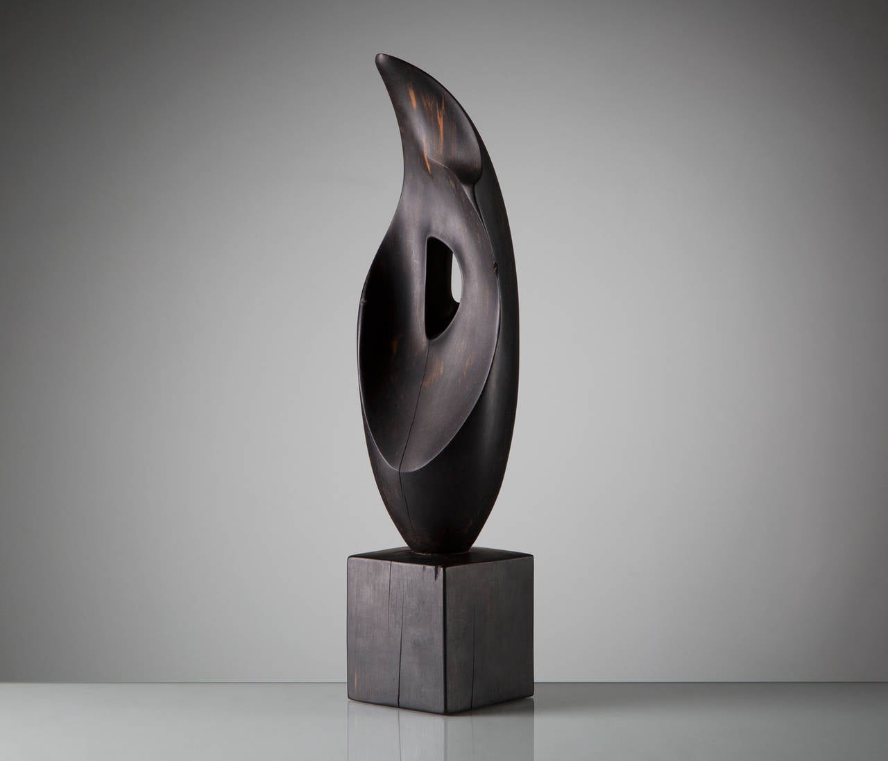 Sculpture, in ebony, by Alexandre Noll, France 1950s. 

Unusual sculpture by Alexandre Noll, signed, made from ebony wood in the 1950s. Alexandre Noll was a French artist (1890–1970) who began sculpting in the 1950s. He exhibited in 1964 at the