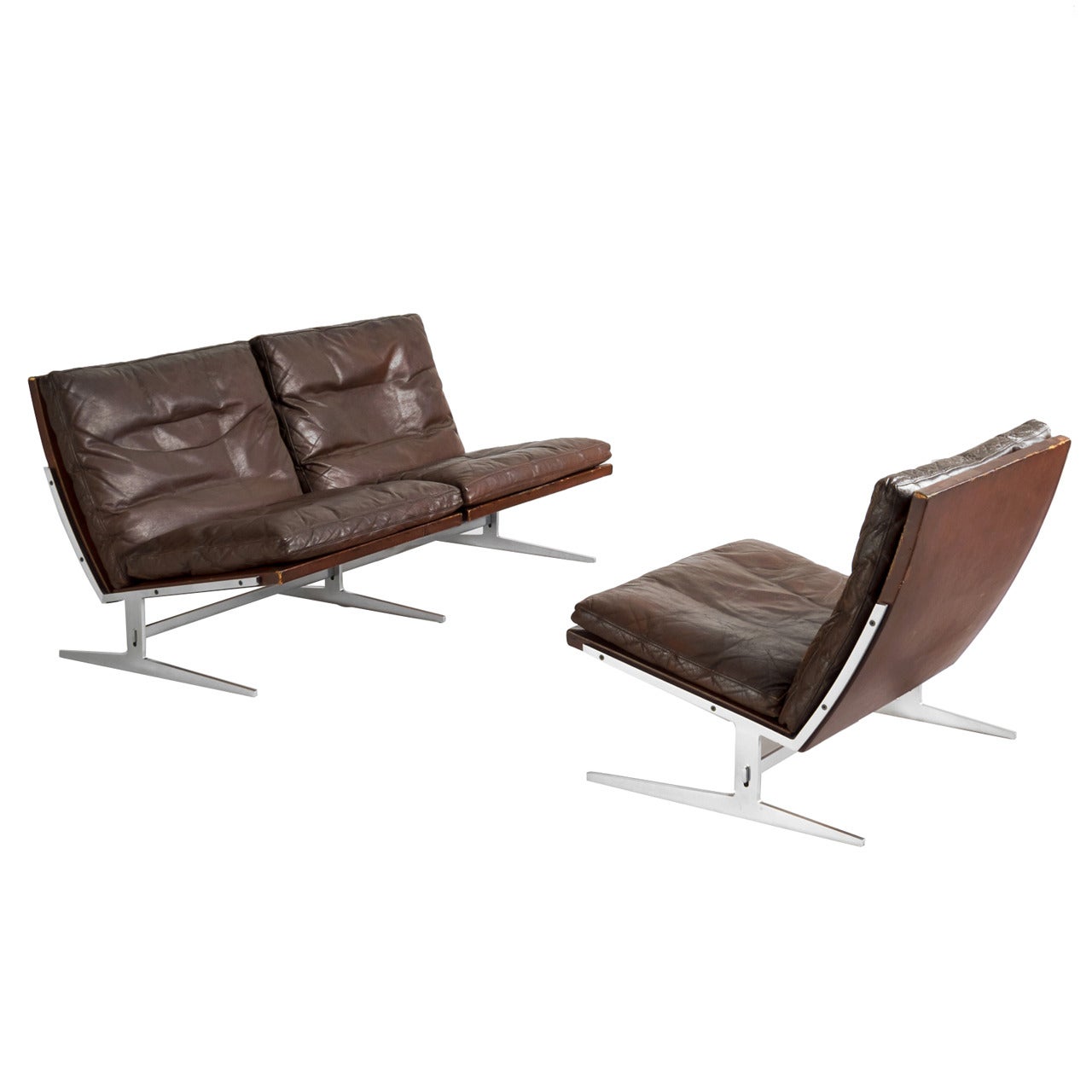 Two-Seat Sofa and Lounge Chair Set by Fabricius and Kastholm