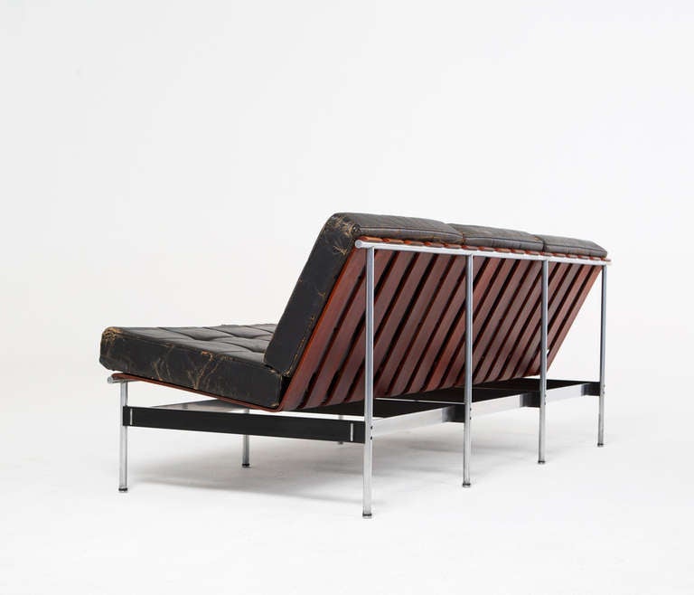 Chrome Sofa and Matching Lounge Chair by Kho Liang Le for Artifort