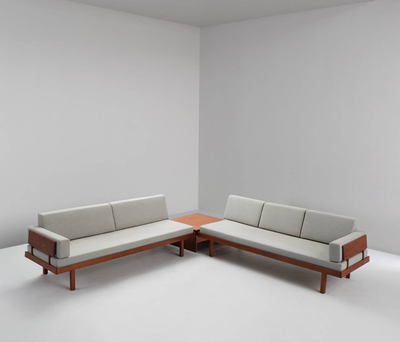 Scandinavian Modern Danish Living Room Set in Teak and Fabric Upholstery