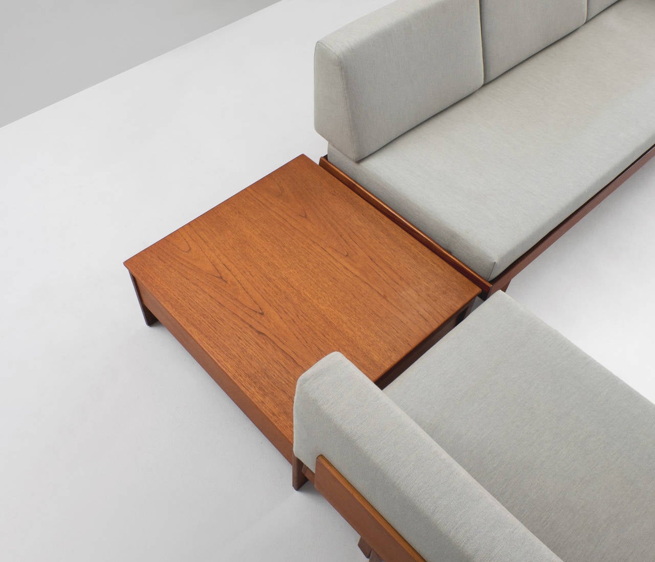 Danish Living Room Set in Teak and Fabric Upholstery 1