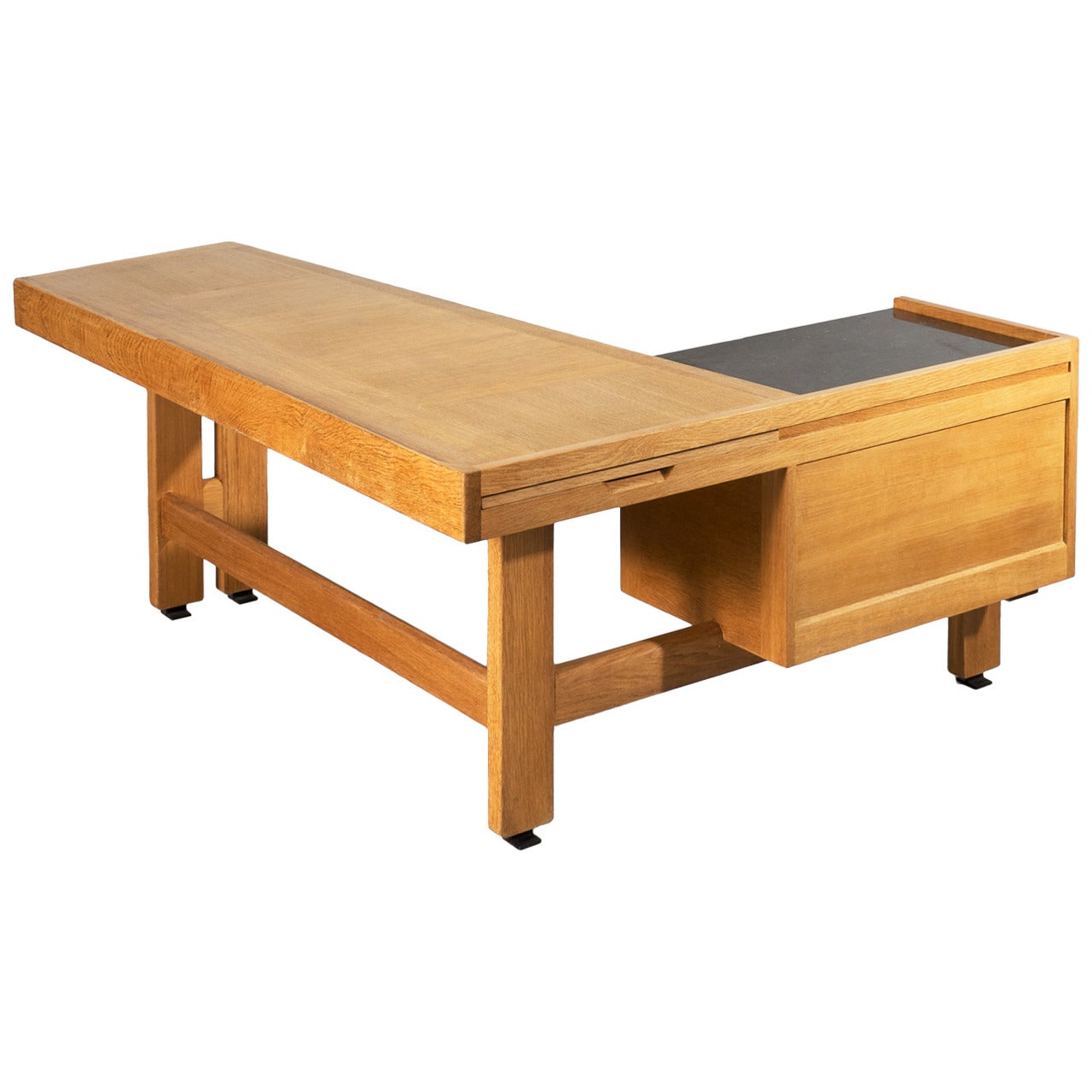 Large Oak Desk by Guillerme et Chambron