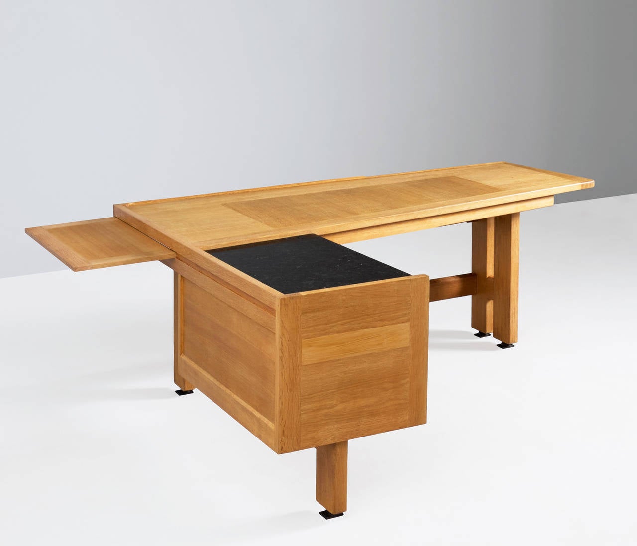 Mid-20th Century Large Oak Desk by Guillerme et Chambron