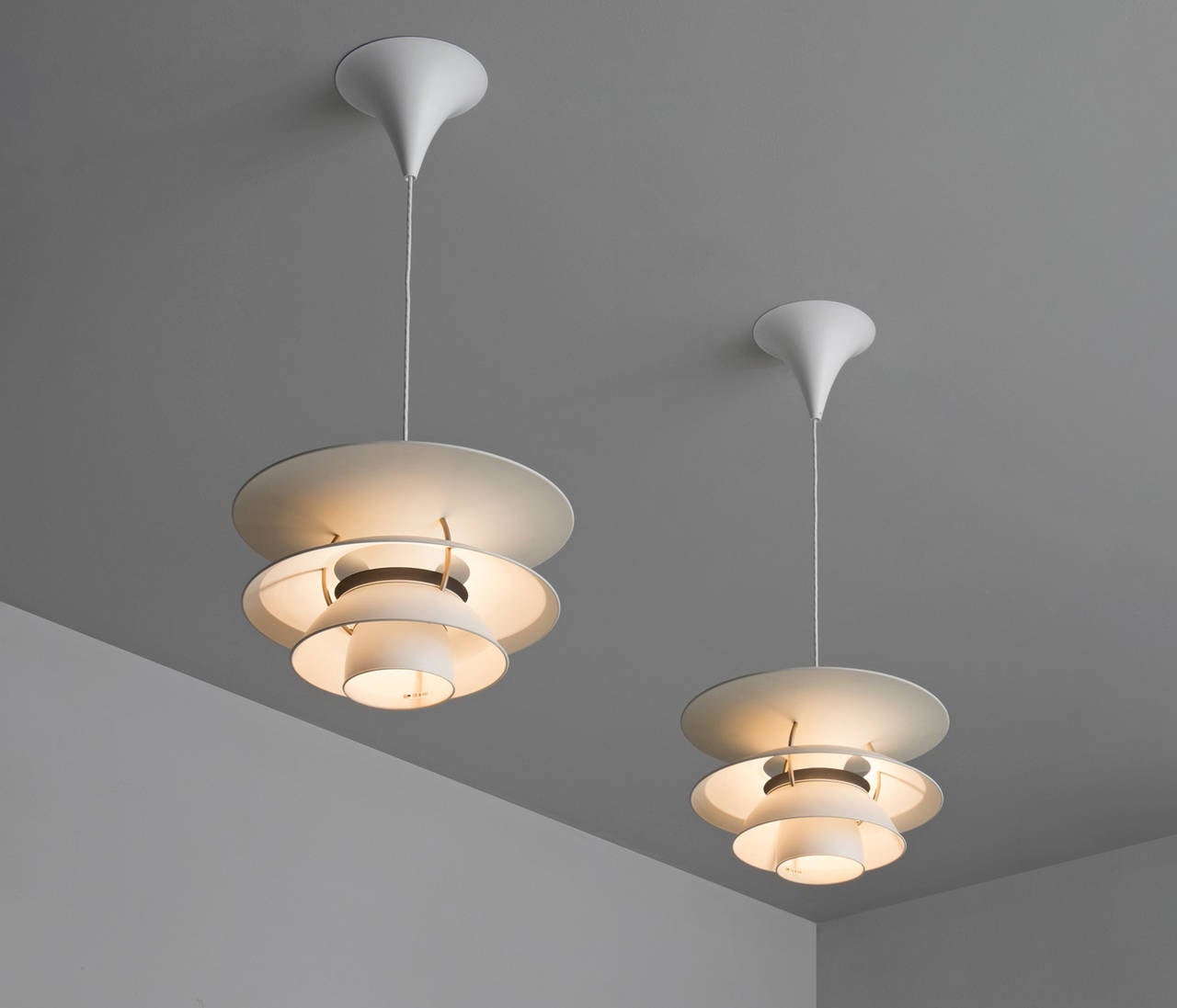 Scandinavian Modern Set of Two Charlottenburg Pendant Lamps by Poul Henningsen