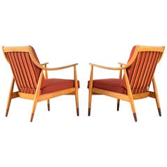 Matching Pair of Lounge Chairs by Peter Hvidt & Orla Molgaard Nielsen