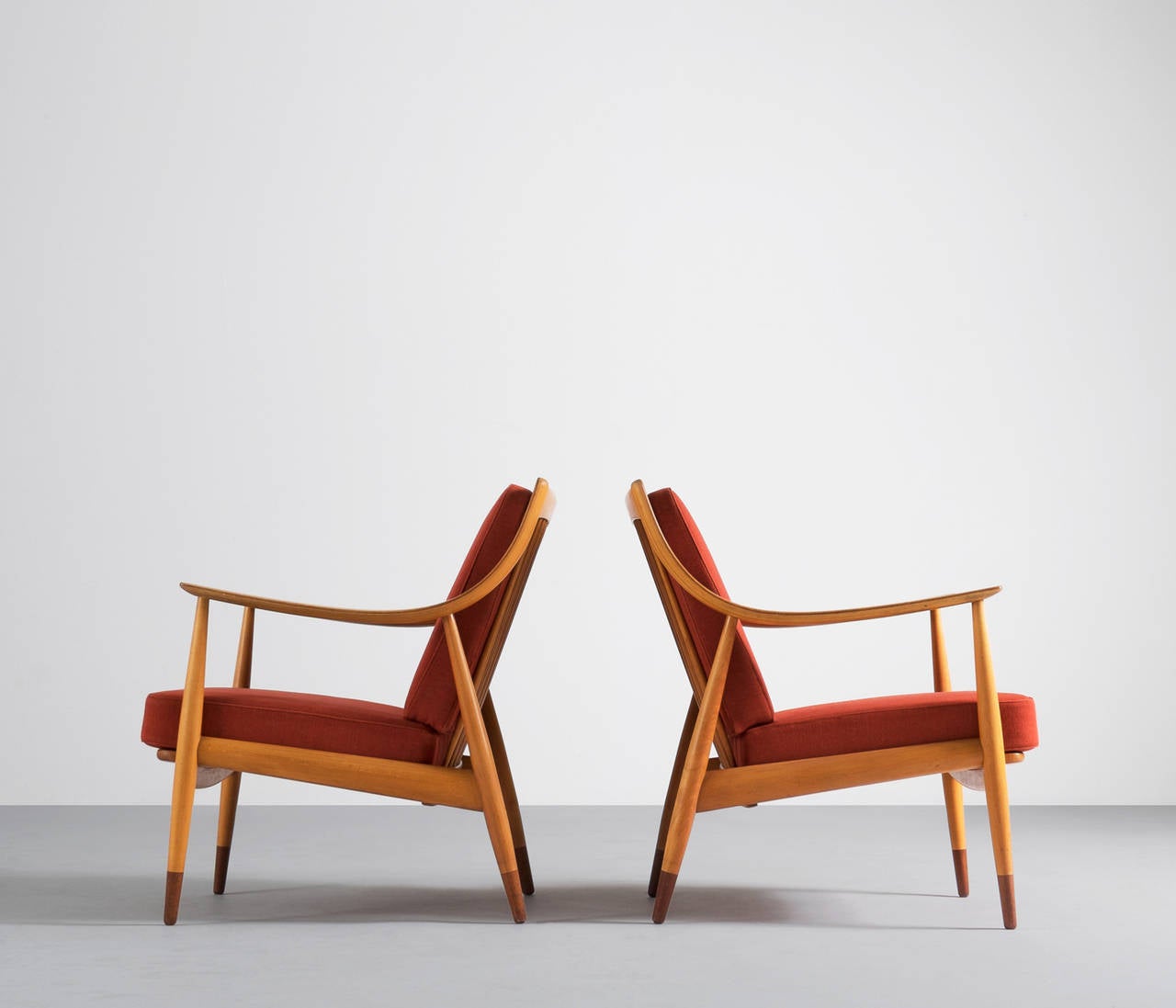 Matching Pair of Lounge Chairs by Peter Hvidt & Orla Molgaard Nielsen In Excellent Condition In Waalwijk, NL