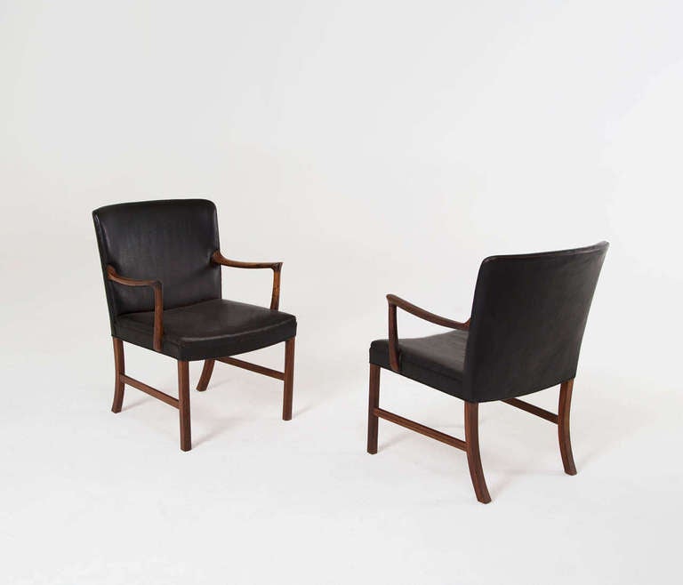Danish Solid Rosewood Armchairs Ole Wanscher for A. J. Iversen, Large Version