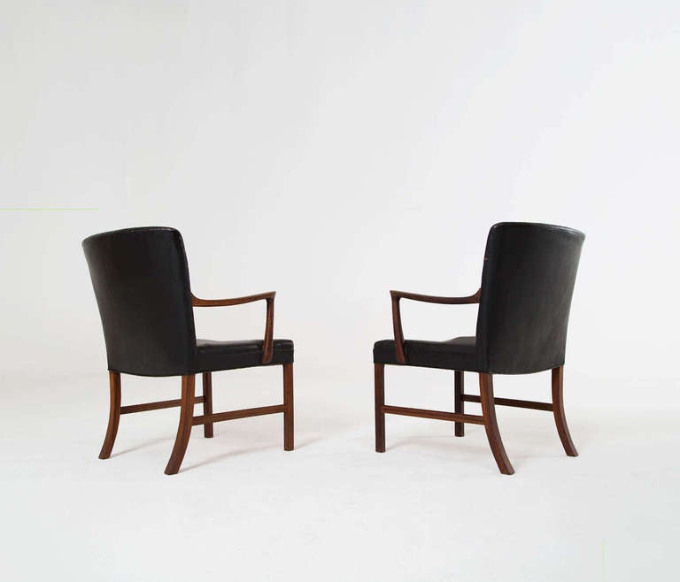 Mid-20th Century Solid Rosewood Armchairs Ole Wanscher for A. J. Iversen, Large Version