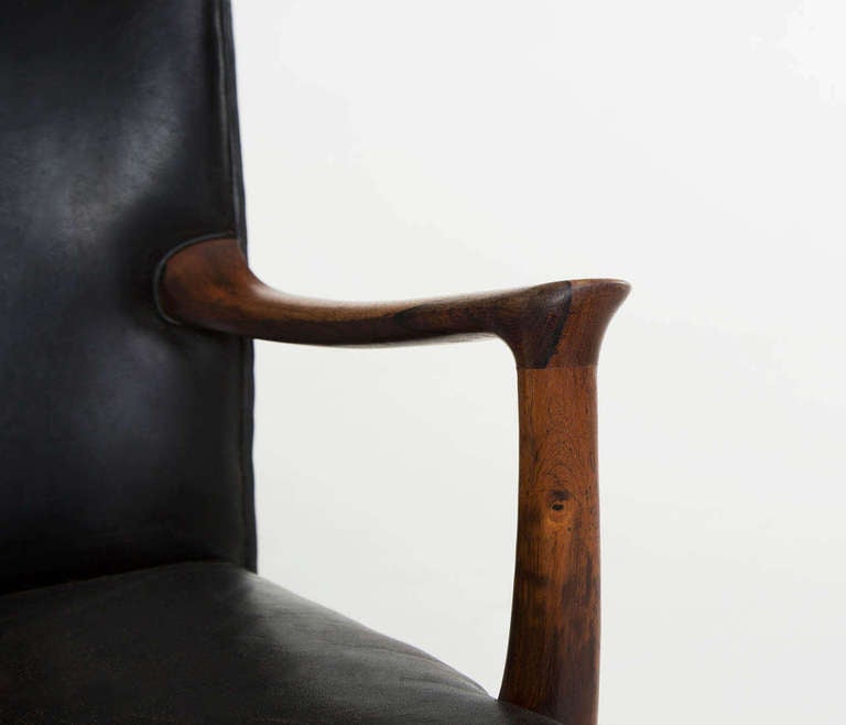 Solid Rosewood Armchairs Ole Wanscher for A. J. Iversen, Large Version 2