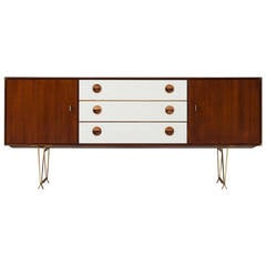 Dutch Minimalist Sideboard by Fristho with Brass Details