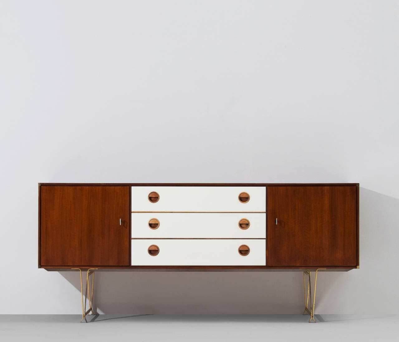 Dutch Minimalist Sideboard by Fristho with Brass Details