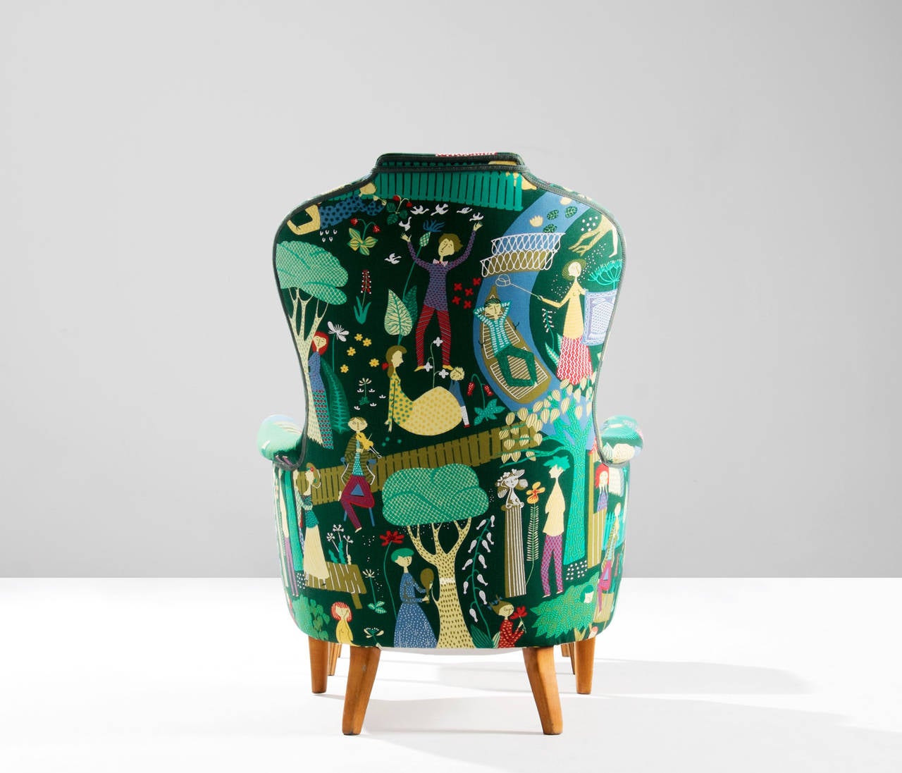 Scandinavian Modern Carl Malmsten 'Farmor' Lounge Chair with Ottoman