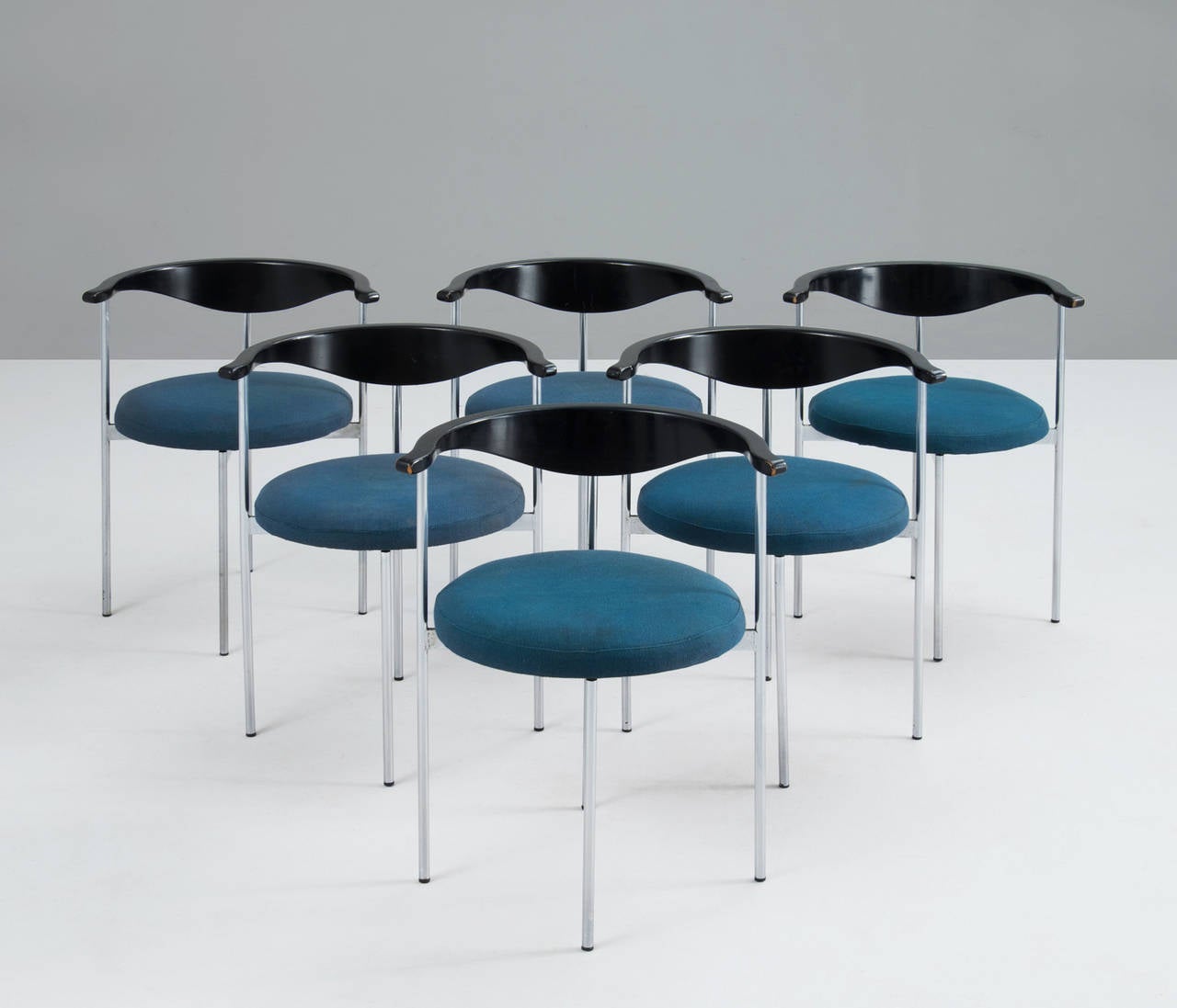 Set of Six Dining Arm Chairs by Fritz Hansen For Sale at 1stDibs