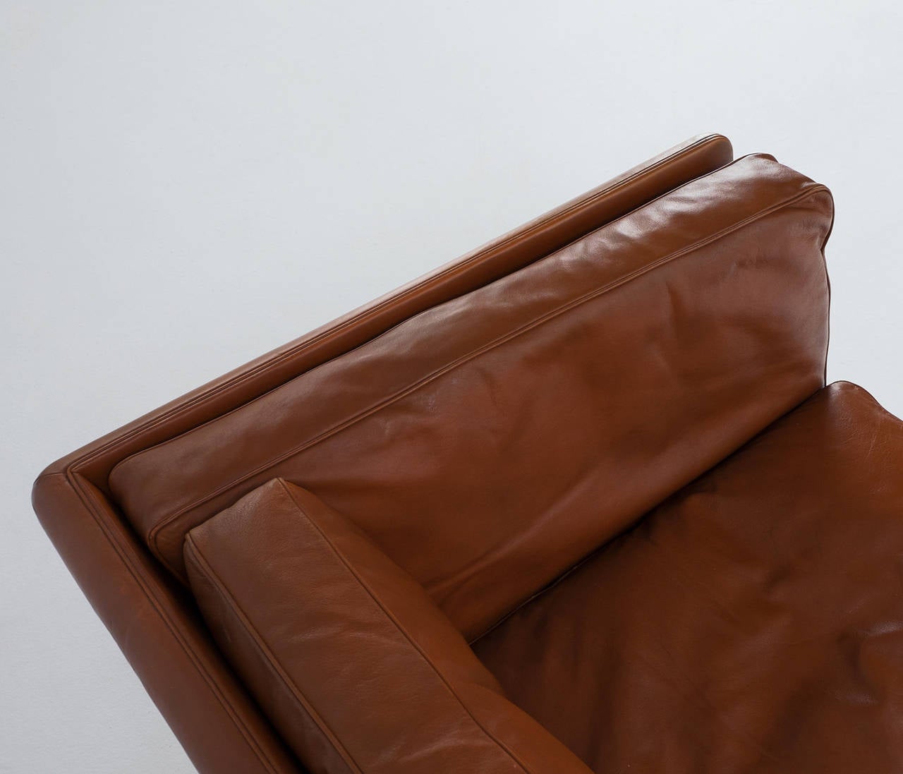 Illum Wikkelsø Three-Seat Sofa in Brown Leather and Down Filled 2