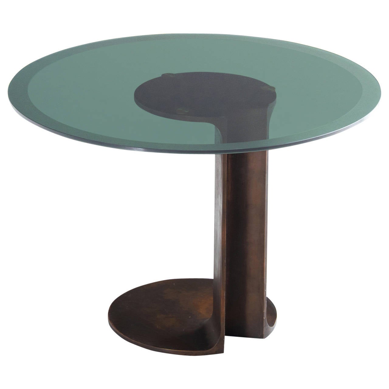 Tobia Scarpa Sculptural Table in Bronze and Glass For Sale at 1stDibs