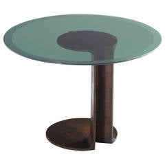 Tobia Scarpa Sculptural Table in Bronze and Glass