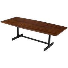 Jules Wabbes Handcrafted Conference Table, Solid Wenge Top and Special Base