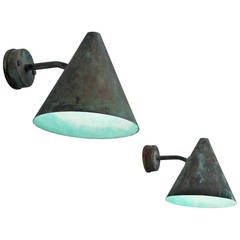 Retro Seven Hans-Agne Jakobsson Copper Outdoor Wall Lights