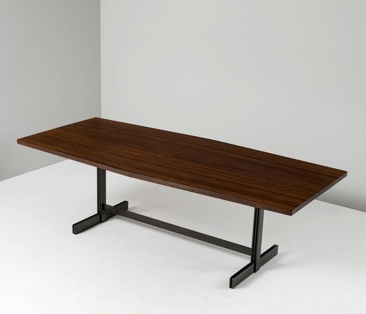 Mid-Century Modern Jules Wabbes Handcrafted Conference Table, Solid Wenge Top and Special Base