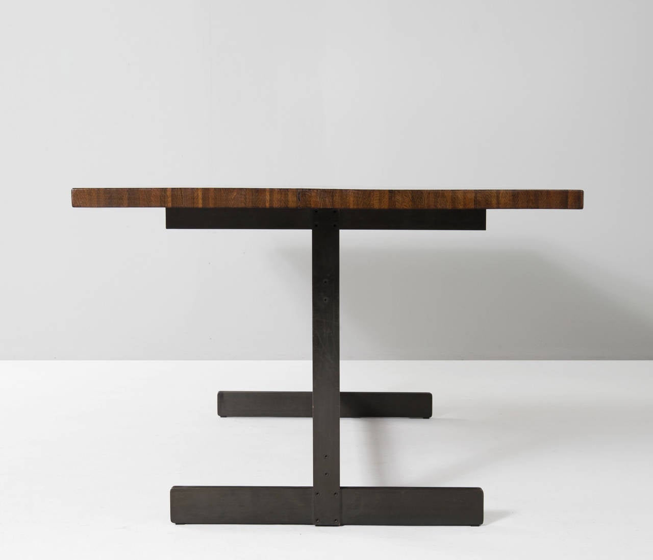 Belgian Jules Wabbes Handcrafted Conference Table, Solid Wenge Top and Special Base