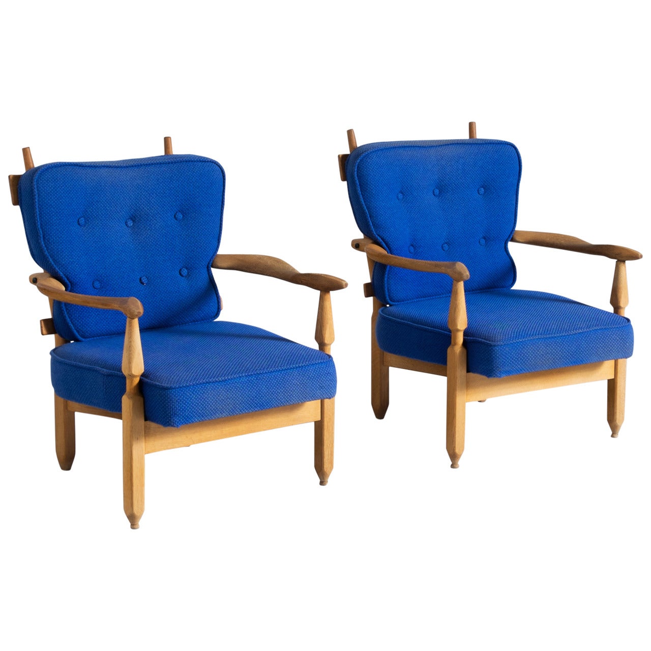 Guillerme and Chambron Lounge Chairs in Oak