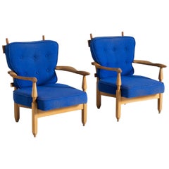 Guillerme and Chambron Lounge Chairs in Oak