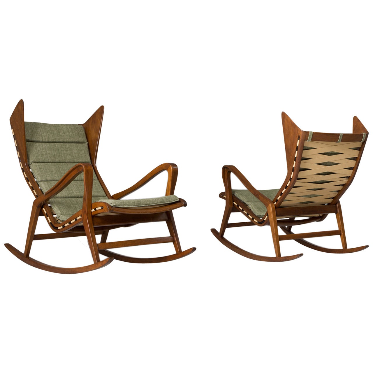 Set of Two Italian Rocking Chairs for Cassina