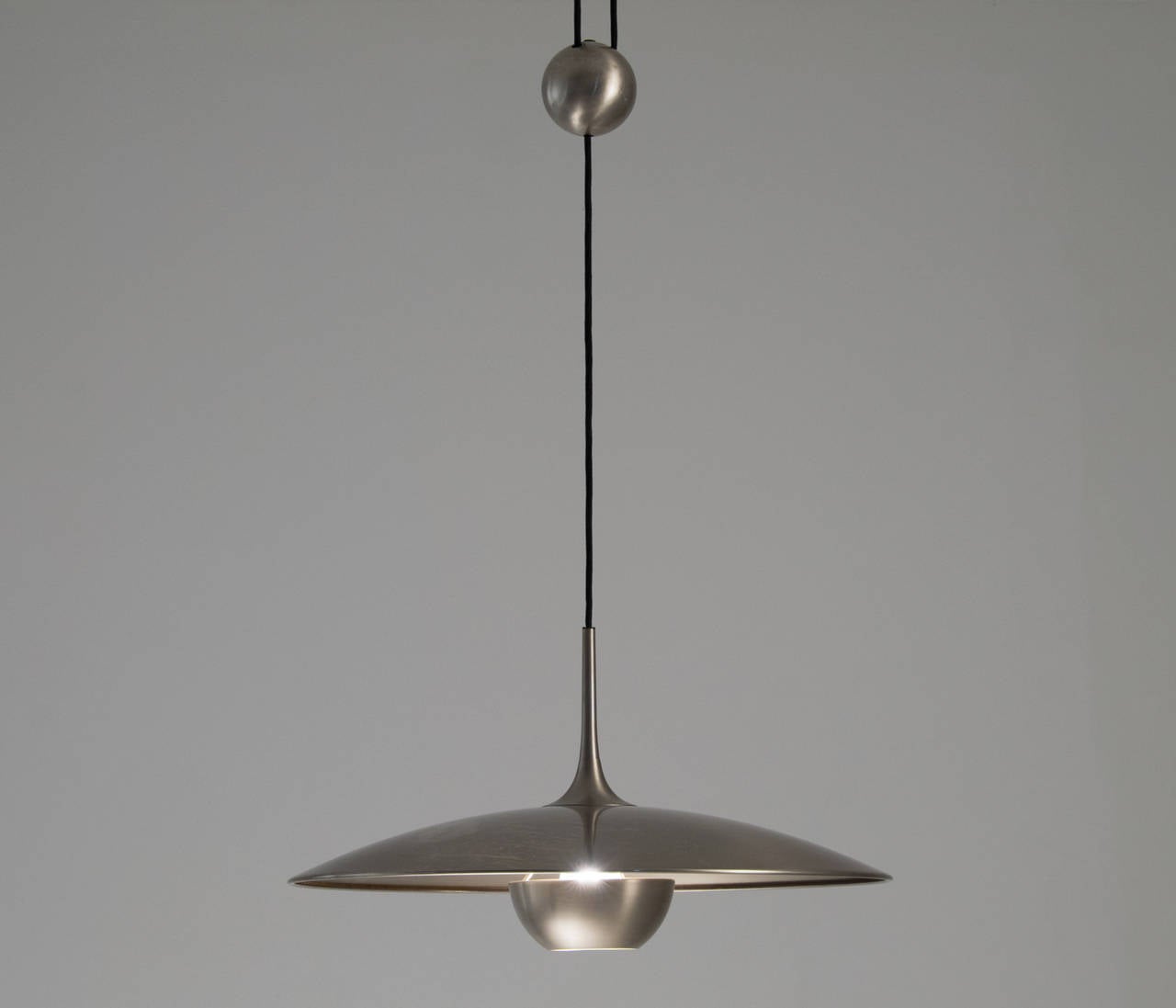 Mid-Century Modern Florian Schulz 'Onos 55' Pendant in Silver Colored Metal