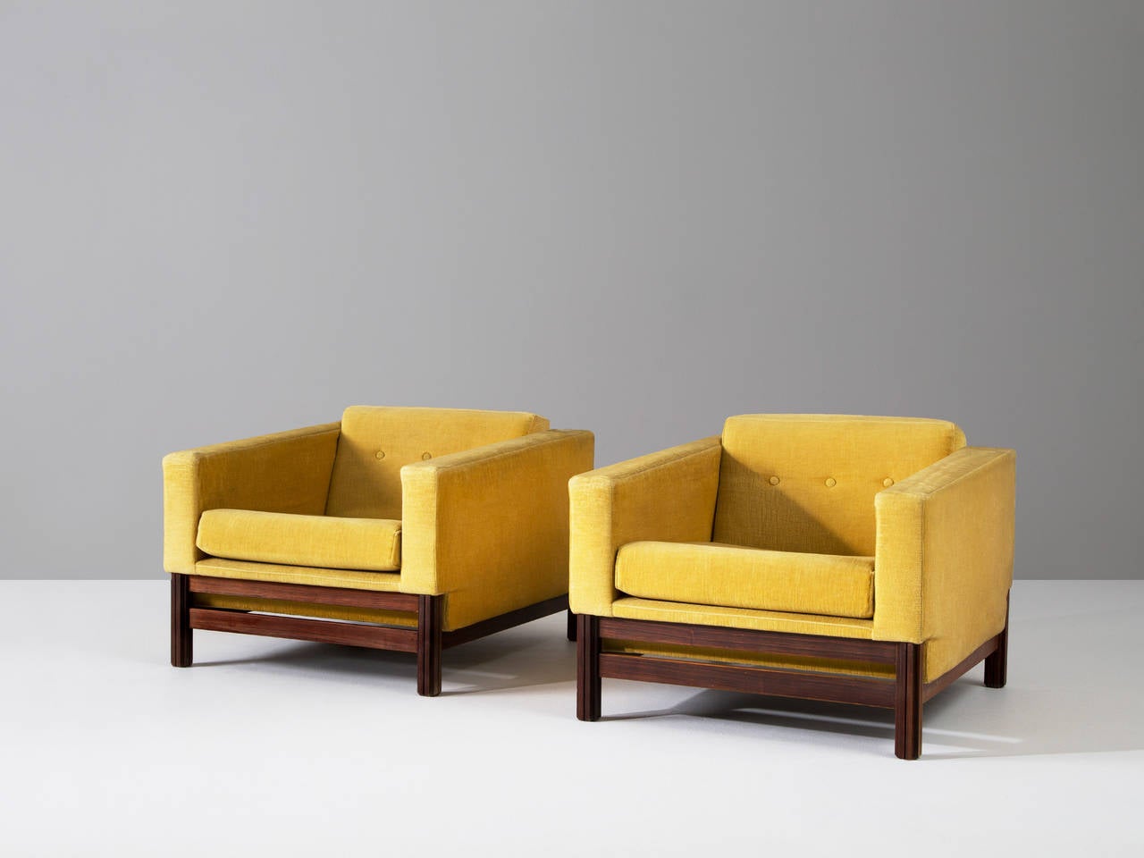 Italian Set of Two Rare Club Chairs by Saporiti, Italy