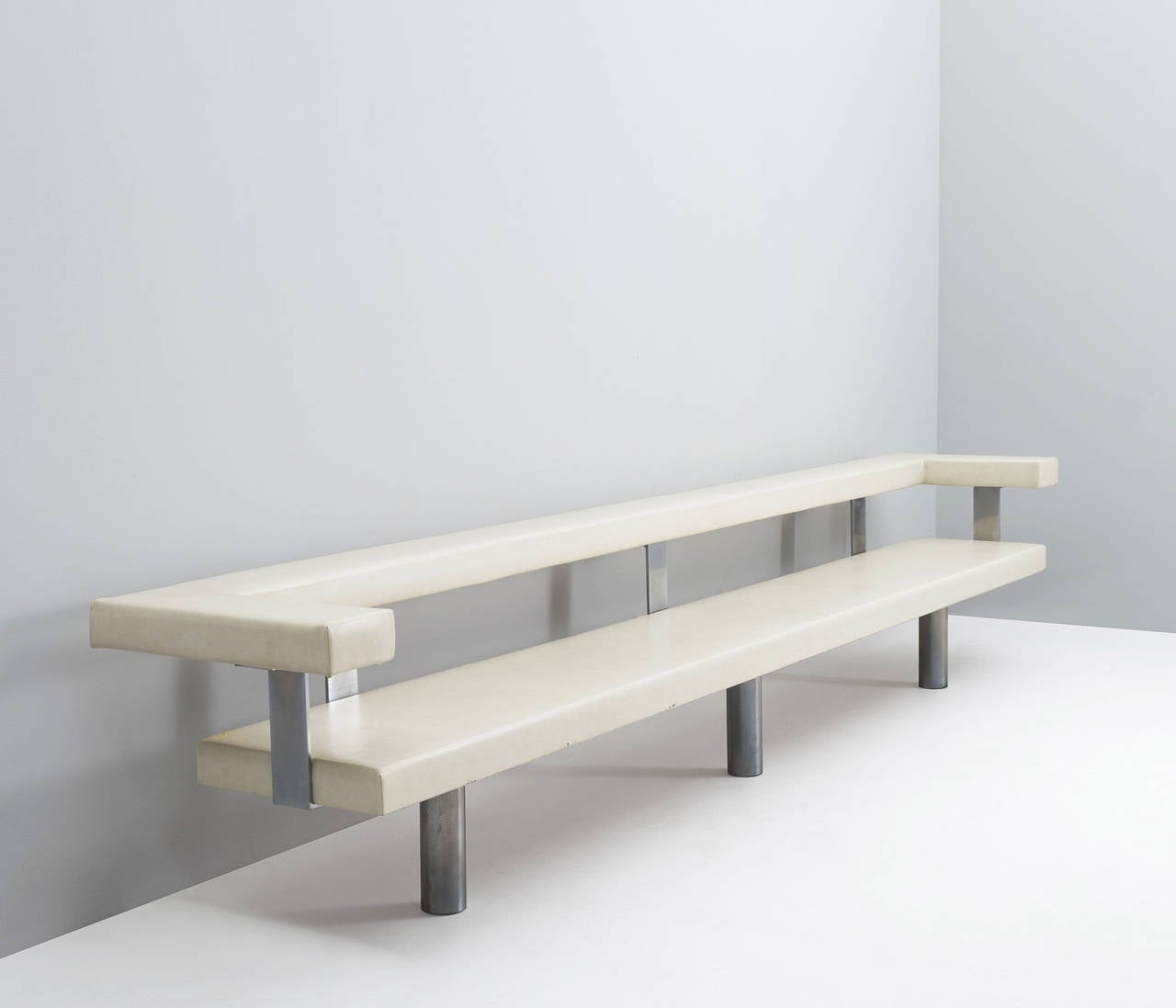Very long unique bench or sofa designed by architects G.W. Rietveld and J. Tricht, the Netherlands, 1960s.

This sofa / bench was originally designed as a 'hall bench' function.
J. Tricht was a partner from 1965 by Gerrit Rietveld, in the