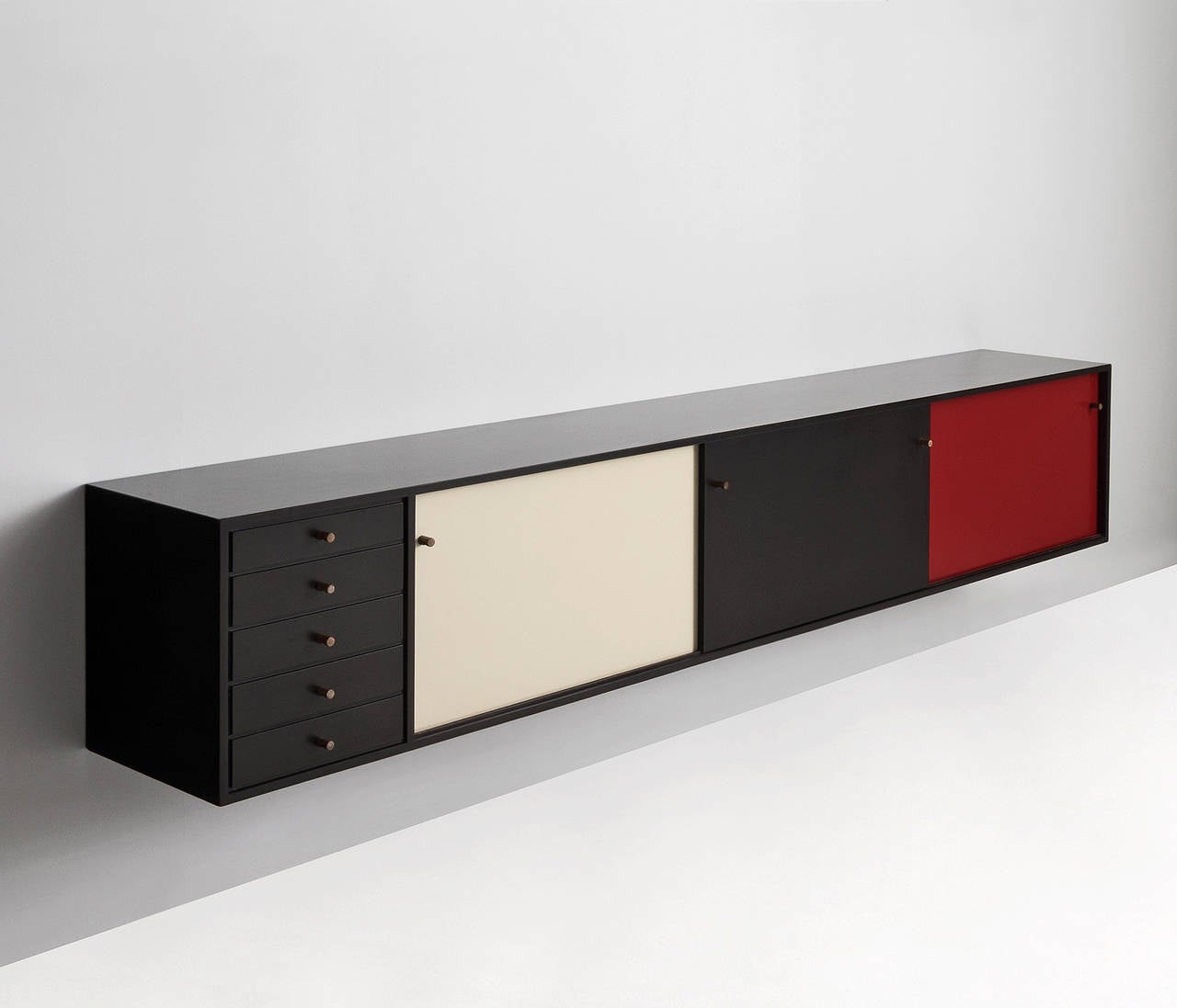 Lacquered Extreme Large Wall-Mounted Sideboard by J. De Mey