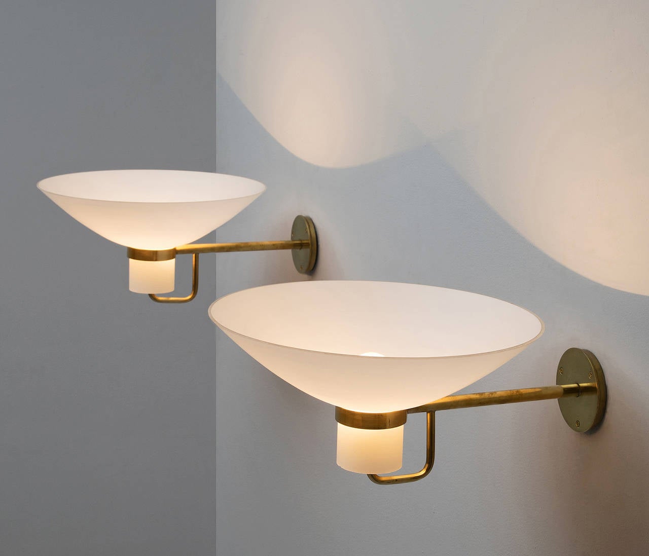 1 Large wall light by Lyfa, solid brass and opal glass For Sale at 1stdibs
