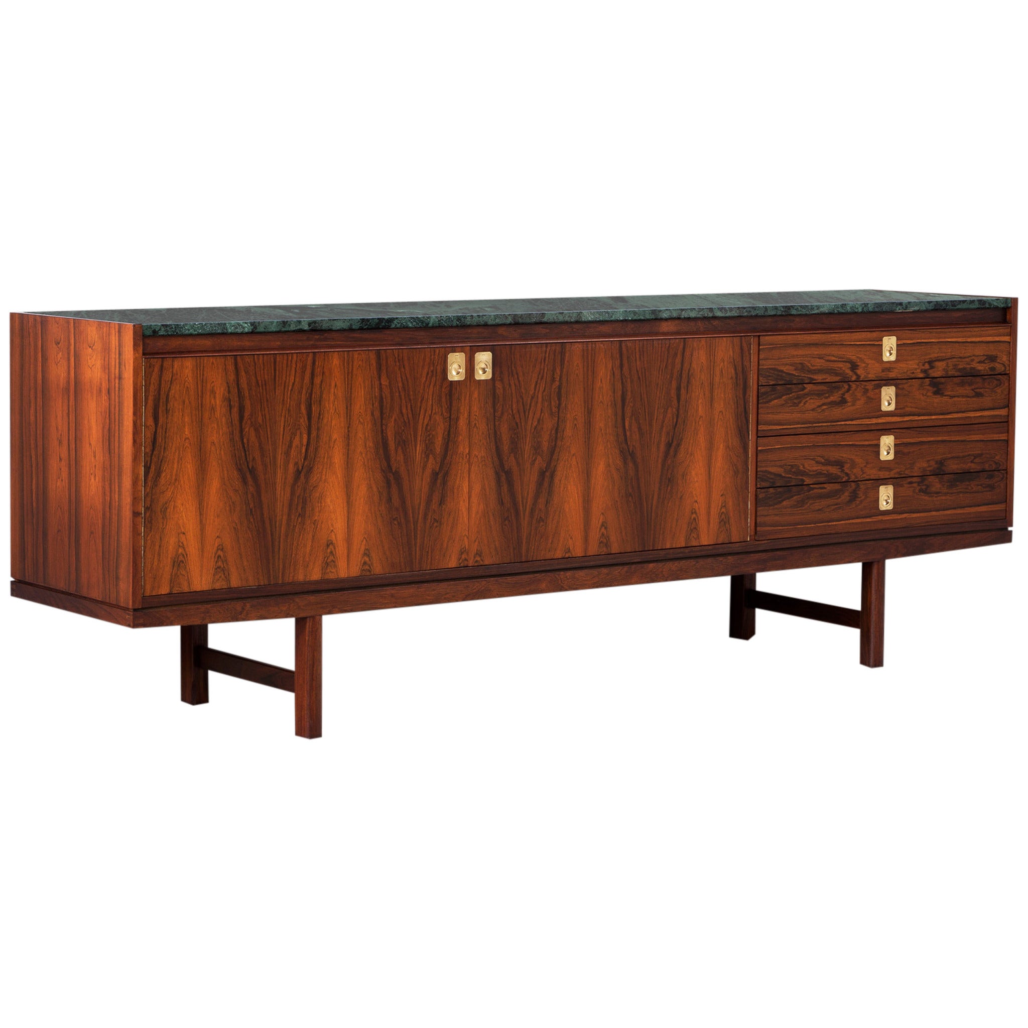 Rosewood Sideboard by Robert Heritage with Green Marble top
