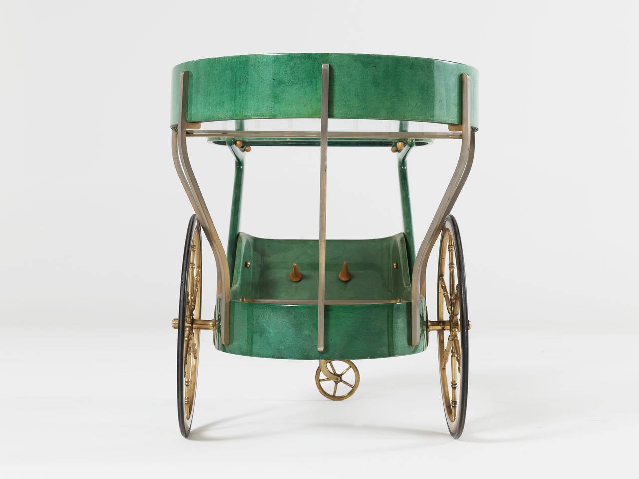 Mid-20th Century Aldo Tura Green Lacquered Trolley