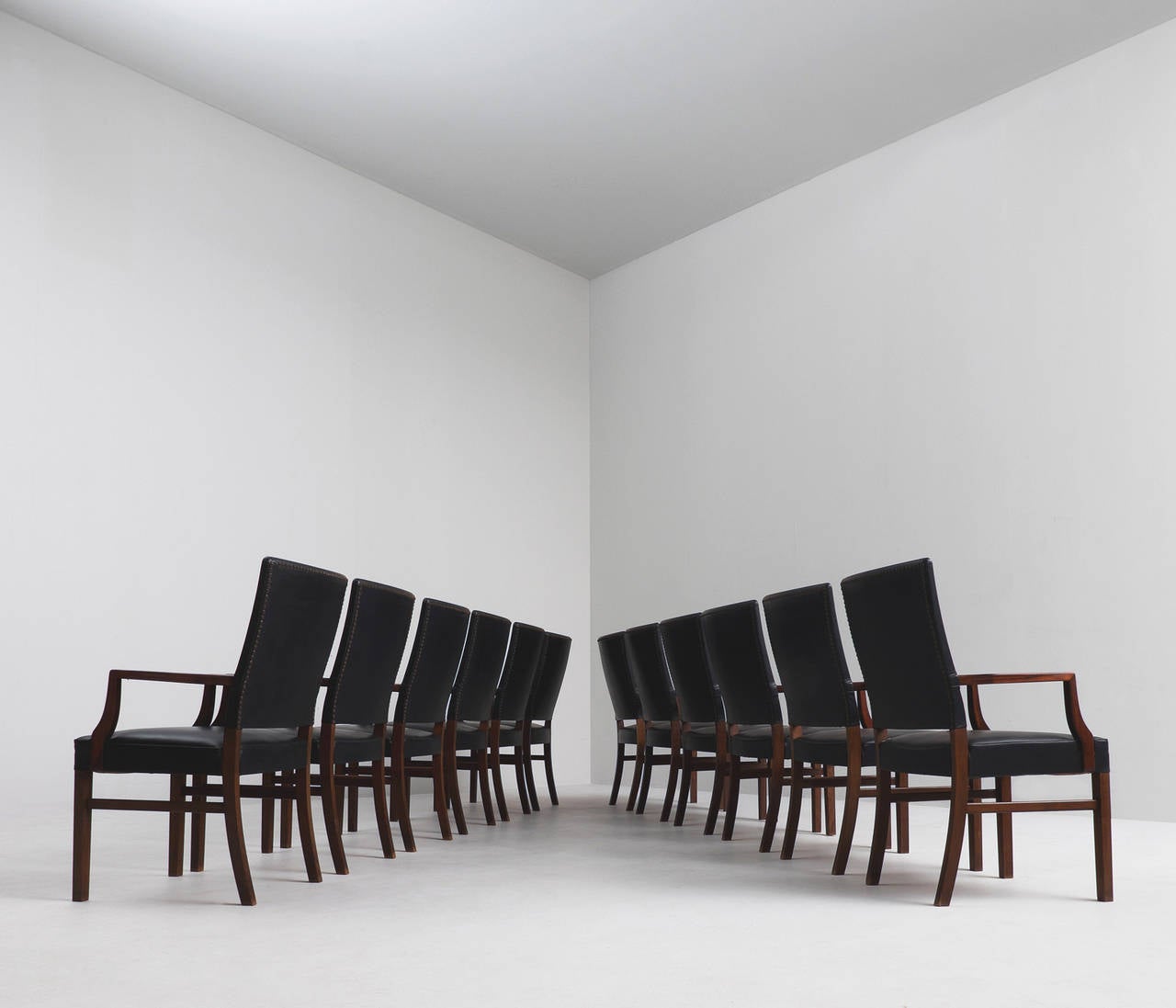 Mid-Century Modern 12 Rosewood Armchairs