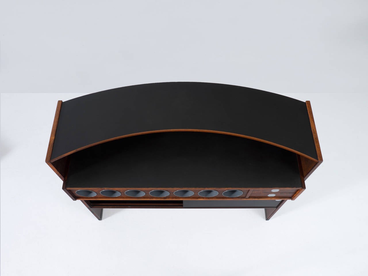 Mid-20th Century Luxury Danish Dry Bar In Rosewood - Chrome And Laminated Details