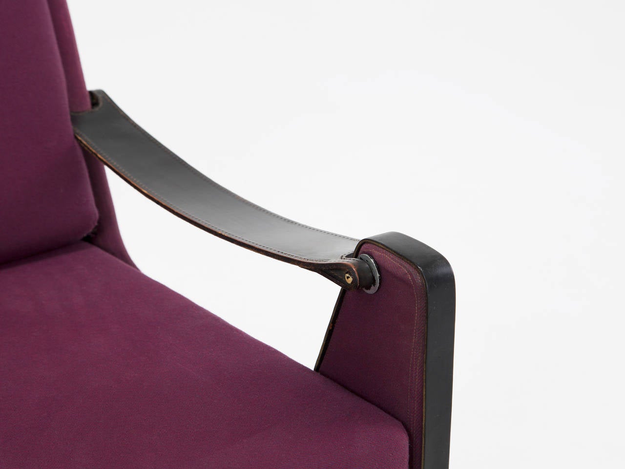 European Rare Lounge Chair in Purple Upholstery