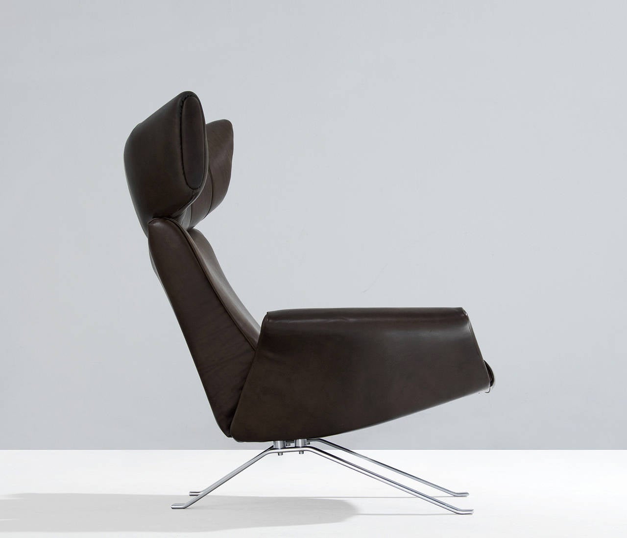 Danish 'Ox' Lounge Chair with Leather Upholstery, Denmark, 1960s