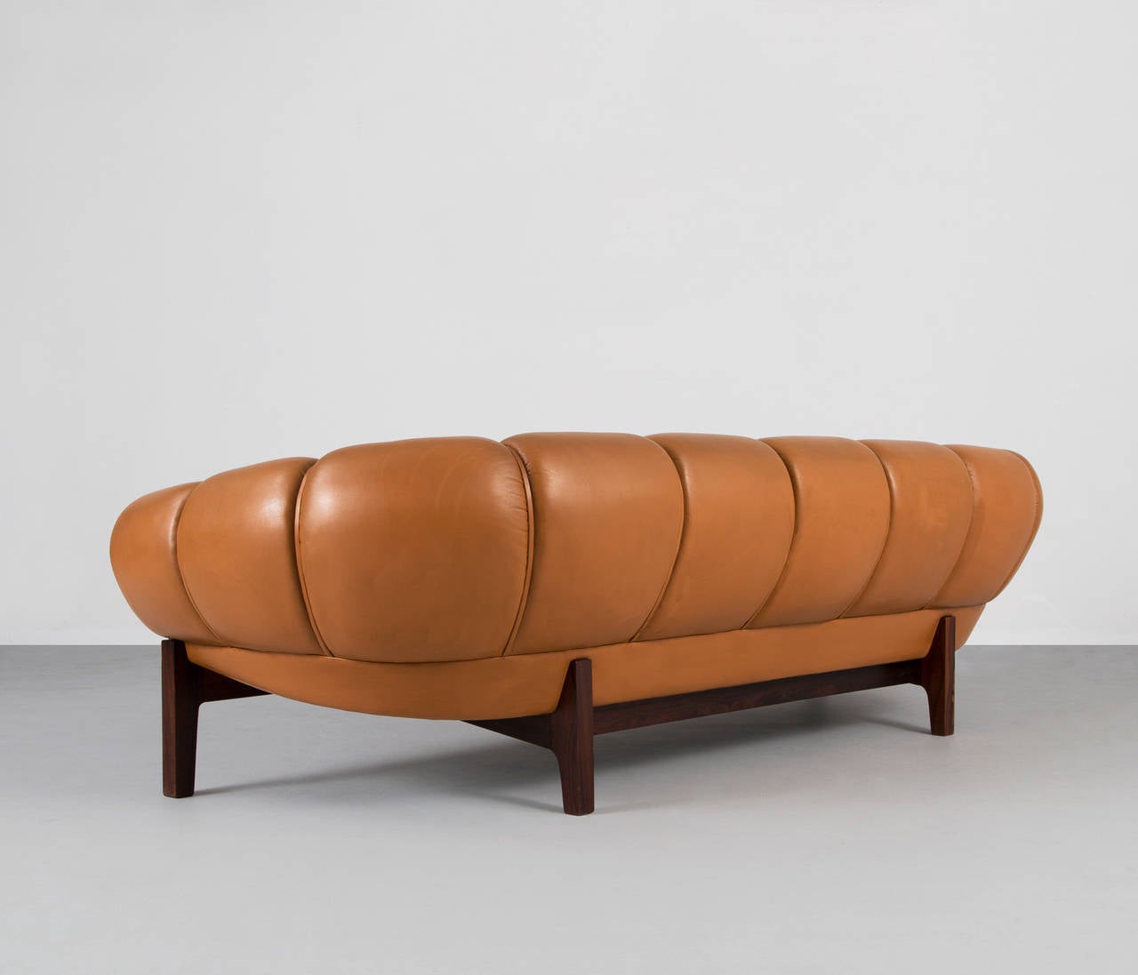 Scandinavian Modern Attributed to Illum Wikkelsø Three-Seat Sofa in Original Leather