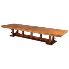 Extremely Large French Art Deco Dining Table in Oak 7