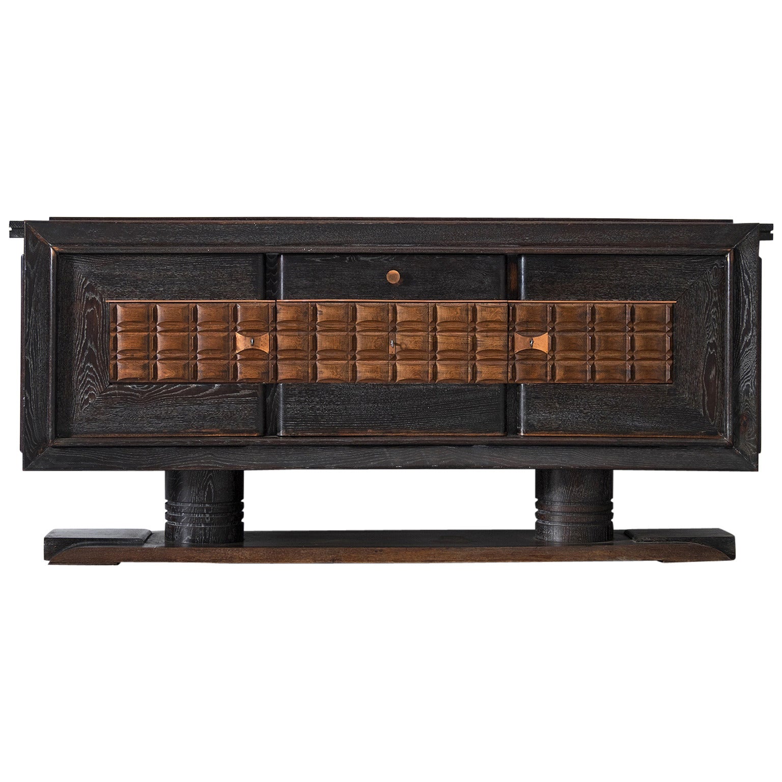 Charles Dudouyt Dark Stained Credenza