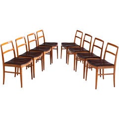 Arne Vodder Set of Dining Chairs in Teak 5
