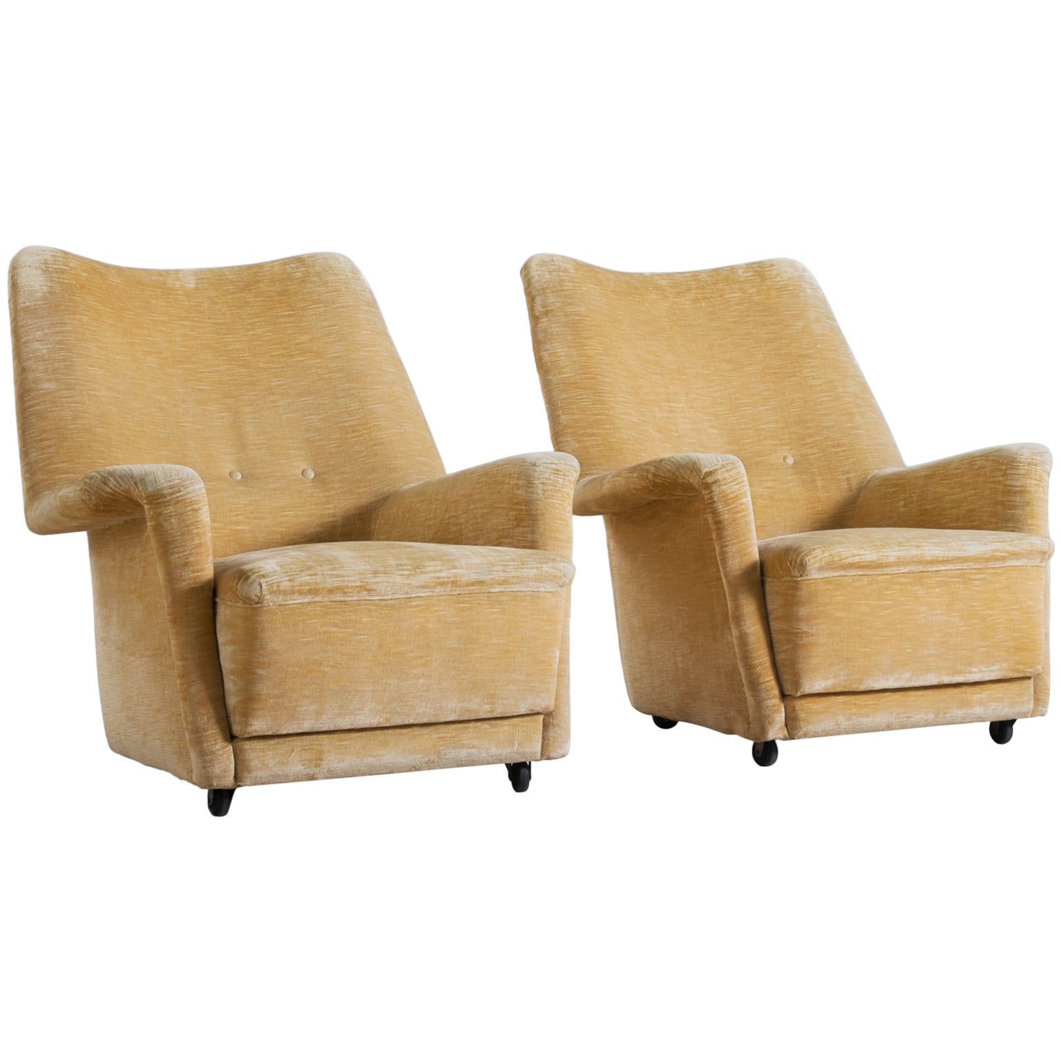 Pair of Italian Lounge Chairs, 1950s