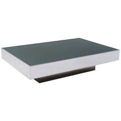 Chrome Coffee Table Green Glass Top