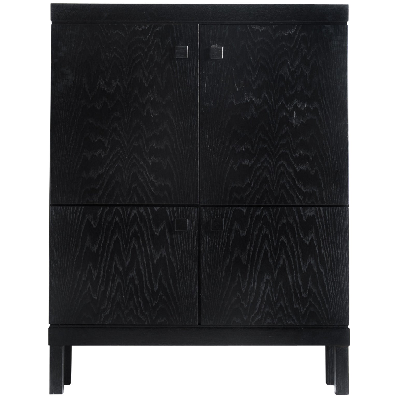 Black Stained Bar Cabinet / Highboard