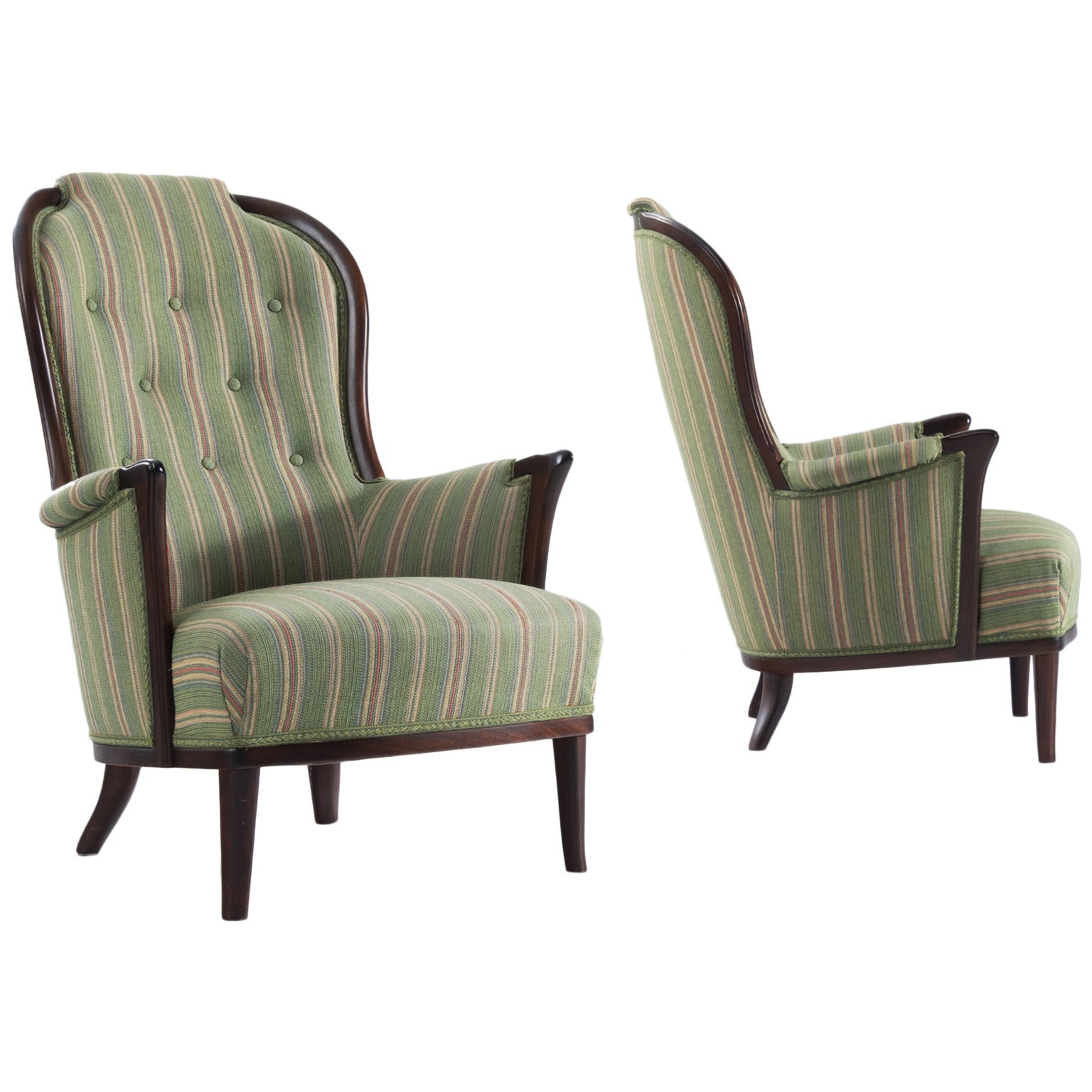 Carl Malmsten Pair of Lounge Chairs, Sweden