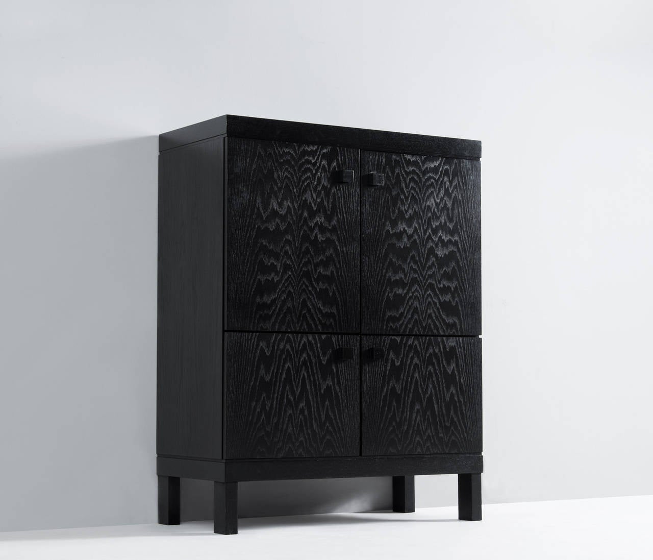 Belgian Black Stained Bar Cabinet / Highboard