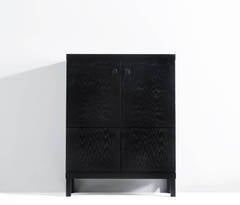 Black Stained Bar Cabinet / Highboard